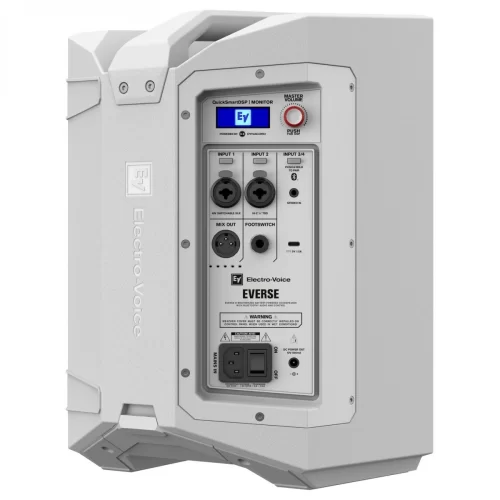 Electro Voice EVERSE8 WHITE 8 Bataryalı Beyaz Renkli Portatif Hoparlör | 400W | 121 dB |Bluetooth | 4 kanal Mixer | 7.6 Kg
