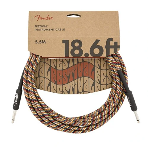 Fender 18.6 Festival Pure Hemp Rainbow Enstrüman Kablosu