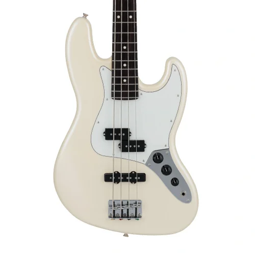 Fender 2024 Collection Made in Japan Hybrid II Jazz Bass PJ Gülağacı Klavye Olympic Pearl w/Bag Bas Gitar