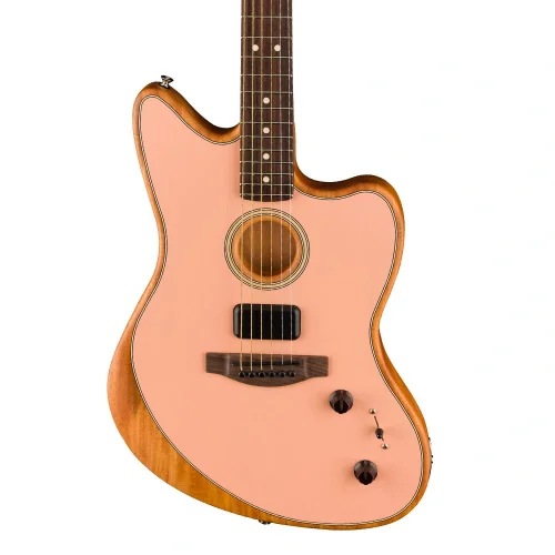 Fender Acoustasonic Player Jazzmaster Gülağacı Klavye Shell Pink w/Gig Bag Elektro Akustik Gitar