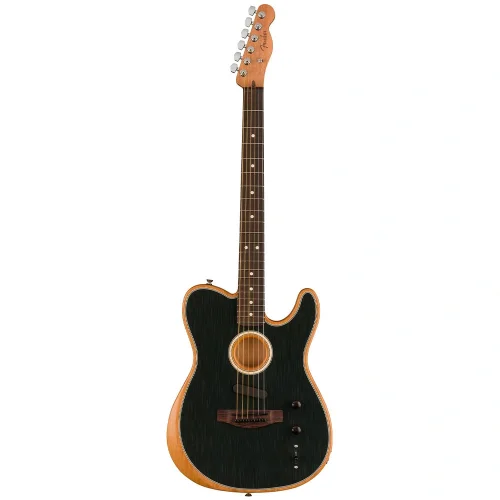 Fender Acoustasonic Player Telecaster Gülağacı Klavye Brushed Black Elektro Akustik Gitar
