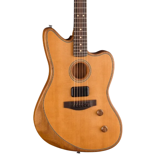 Fender Acoustasonic Standard Jazzmaster Gülağacı Klavye Aged Natural Elektro Akustik Gitar