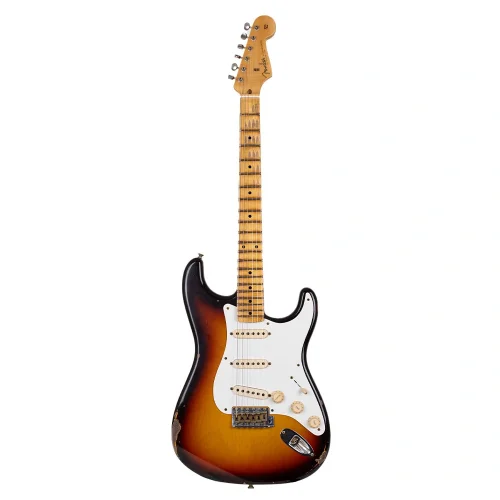 Fender Custom Shop 1958 Stratocaster Relic Akçaağaç Klavye Faded Aged Chocolate 3 Color Sunburst Elektro Gitar