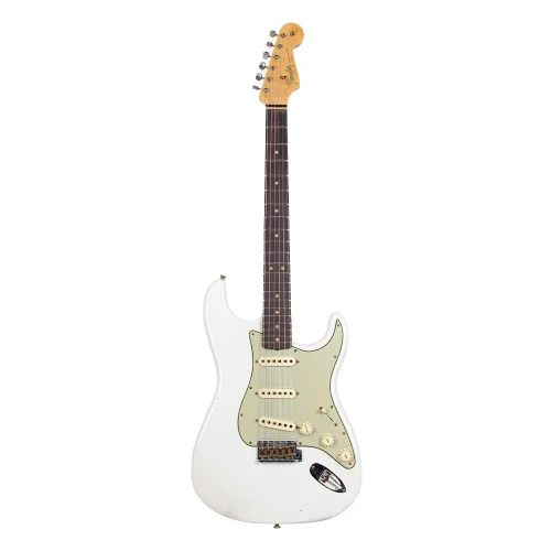 Fender Custom Shop 1964 Stratocaster Journeyman Relic Gülağacı Klavye Aged Olympic White Elektro Gitar