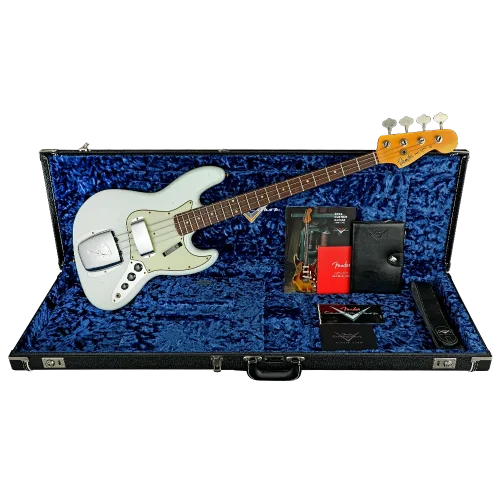 Fender Custom Shop S20 1964 Jazz Bass Journeyman Relic Gülağacı Klavye Super Faded Aged Sonic Blue Bas Gitar
