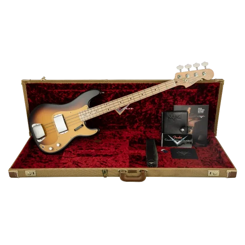Fender Custom Shop Vintage Custom 57 P Bass Time Capsule Package Maple Neck Wide-Fade 2-Color Sunburst Bas Gitar