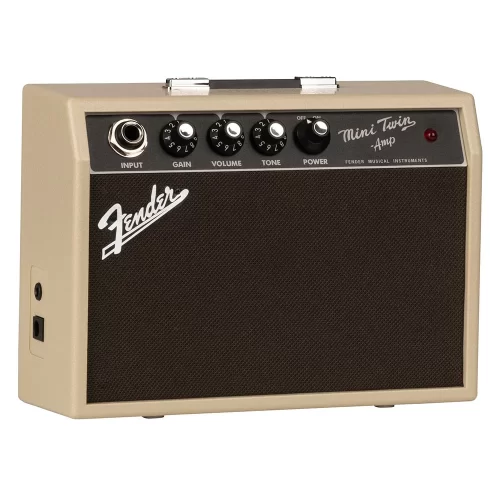 Fender Mini 65 Twin Pilli Elektro Gitar Amfisi Blonde