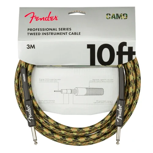 Fender Professional Series Cable Straight/Straight 10 Woodland Camo Kablo