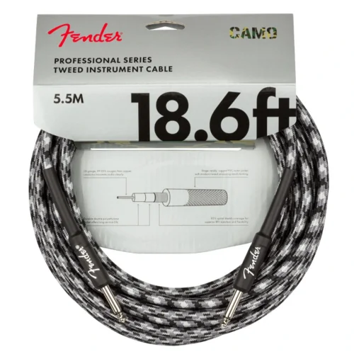 Fender Professional Series Cable Straight/Straight 18.6 Winter Camo Kablo