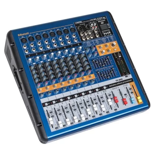 Globe GTP860 Power-Mixer 8 Kanal 2x350W/4-ohm USB/BT