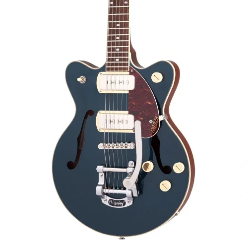 Gretsch G2655T-P90 Streamliner Center Block Jr. Double-Cut P90 w/Bigsby Laurel Klavye Two-Tone Midnight Sapphire and Vintage Mahogany Stain Elektro Gitar