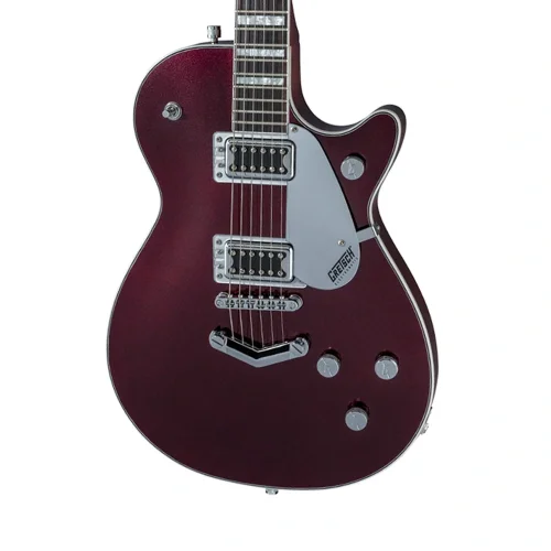 Gretsch G5220 Electromatic Jet Siyah Ceviz Klavye BroadTron Manyetikler V Stoptail Dark Cherry Metallic Elektro Gitar