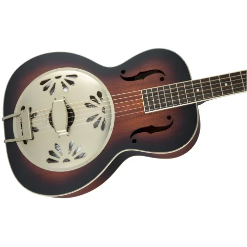 Gretsch G9241 Alligator Round Neck Maun Gövde Two-Color Sunburst Elektro Resonator Gitar