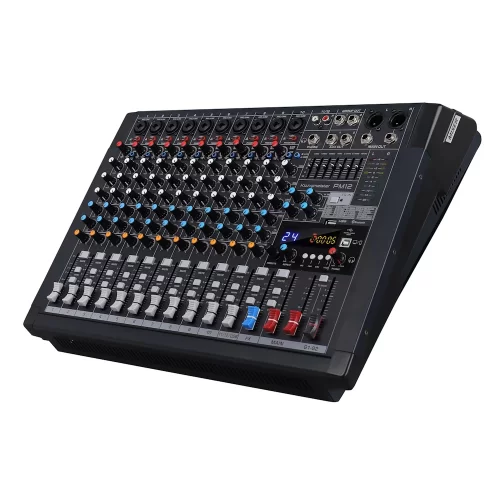 K.Meister PM12 2x350W 12 Kanal Power Mixer USB Bluetooth Kayıt