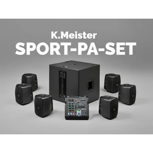 K.Meister SPORT-PA-SET Hazır Ses Sistemi Bundle, 6 Uydu + 1 Sub + Mixer , Bluetooth, USB