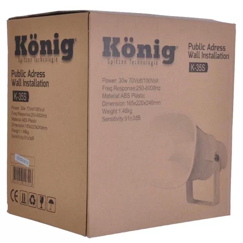 König K-35 S 30W/100V 30W/100V Horn Hoparlor, Tab Seçenekli