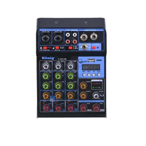 König K-400 USB 4 Kanal Dec mixer USB | Bluetooth