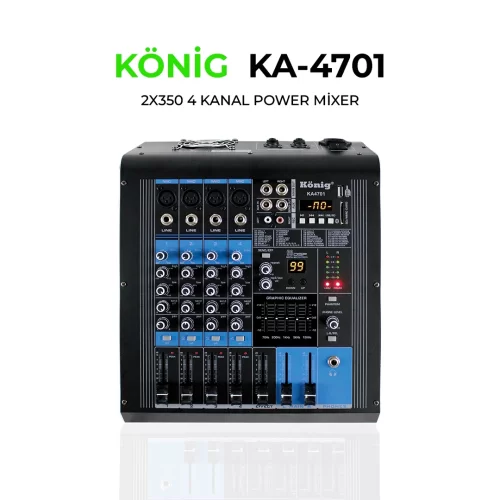 König KA-4701 2x350W 4 Kanal Power Mixer