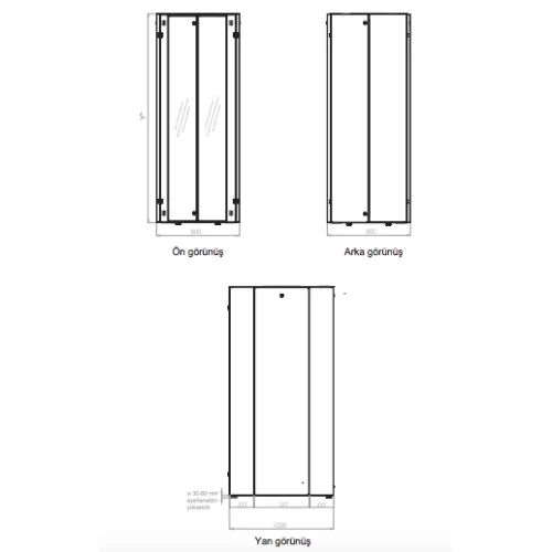 Lande 42U 800x1000 mm Dikili Tip Kabinet (LN-HL42U8010-BL-B)