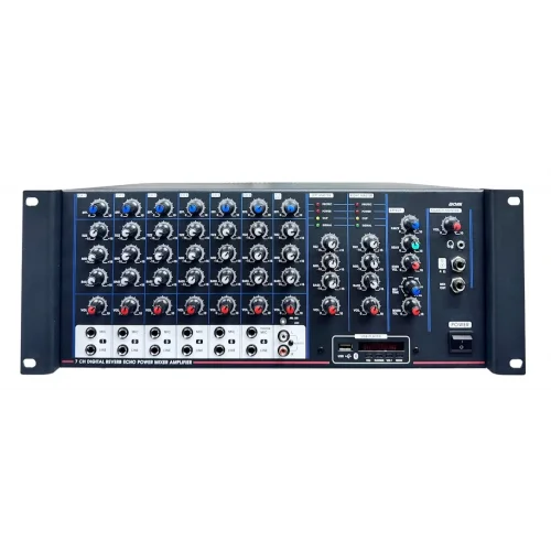 METEOR WORK-1000T USB Mixer-Amplifier 2x500W/100V, 6 Mic/Line Reverb, Echo