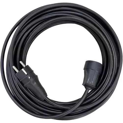 Meteor 96997 20mt. Hazır Uzatma Kablosu 3x2.5mm TTR Topraklı Siyah Kauçuk Seyyar
