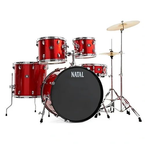 NATAL K-DN-UF22-RE DNA Red 5 Parça (22B/10T12T/16F/14S) Aksamlı ve Zilli Akustik Davul Seti