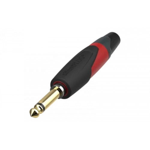 Neutrik NP2XX-SILENT Mono 6.3mm. Civi Jack, Kırmızı Renk, Gold Plated