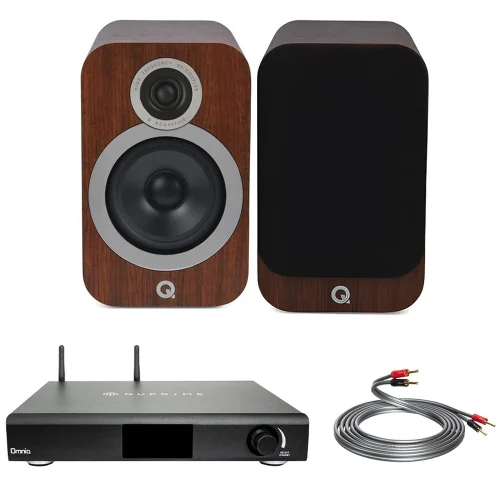 NuPrime Omnia A200 - Q Acoustics 3030i Walnut - QED XT40i 3M. hiFi Müzik Sistemi