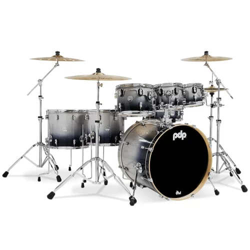 PDP Drums Concept Akçaağaç 7-Parça 22 Akustik Davul (Silver - Black Sparkle ...