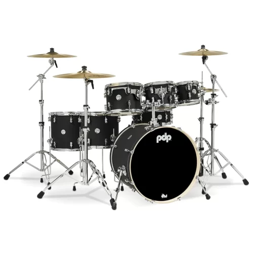 PDP Drums Concept Akçaağaç 7-Parça Akustik Davul (Mat Siyah)