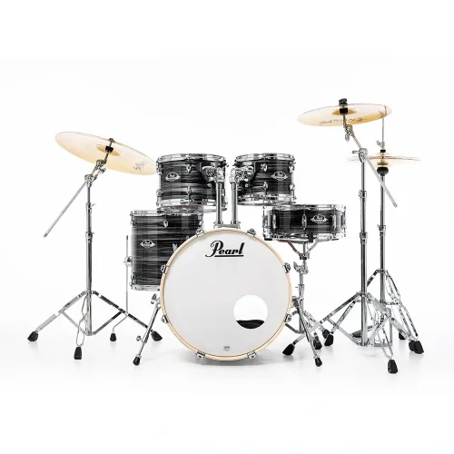 PEARL EXX705NBR/C778 Export EXX Graphite Silver Twist 5 Parça (20B/10T/12T/14F/14S) HWP-834 Aksam Setli ve Sabian SBR Zil Setli Akustik Davul Seti