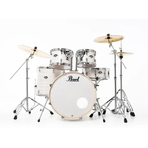 PEARL EXX725SBR/C777 Export EXX Slipstream White 5 Parça (22B/10T/12T/16F/14S) HWP-834 Aksam Setli ve Sabian SBR Zil Setli Akustik Davul Seti