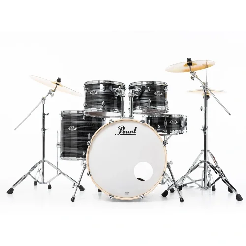 PEARL EXX725SBR/C778 Export EXX Graphite Silver Twist 5 Parça (22B/10T/12T/16F/14S) HWP-834 Aksam Setli ve Sabian SBR Zil Setli Akustik Davul Seti