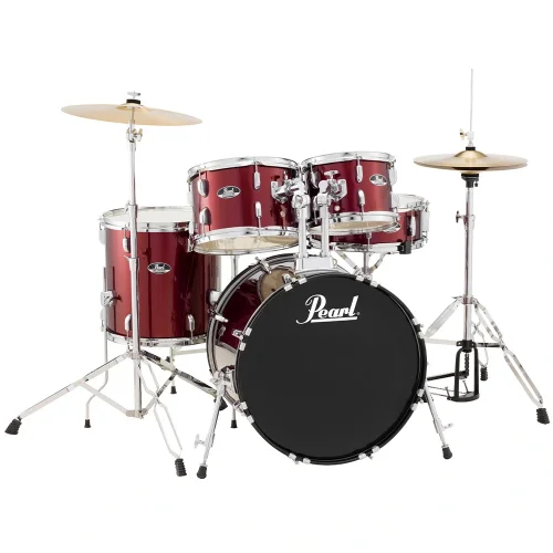 PEARL RS505C/C91 Roadshow Wine Red 5 Parça (20B/10T/12T/14F/14S) Aksamlı & Zilli Akustik Davul Seti