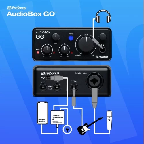 PreSonus AudioBox GO Ultra kompakt, 2x2 mobil ses kartı