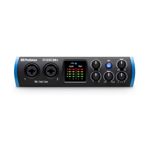 PreSonus Studio 24c Yeni nesil 2 Giriş / 4 Çıkış, 2 mikrofon girişli USB-C ses kartı