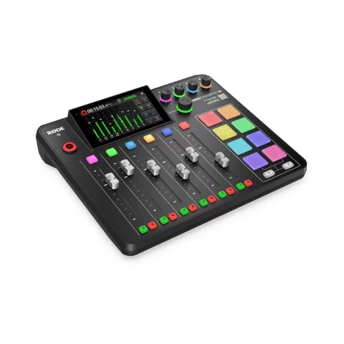 RODE RODECaster Pro II Entegre ses prodüksiyon sistemi - 4 Mikrofon girişli, SD card ve Bilgisayara çok kanallı kayıt etme özellikli profesyonel podcast mikser