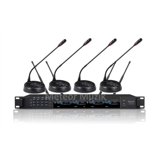 Roof R-214M 4 Kürsü Kablosuz Mikrofon Seti