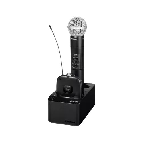 Shure SBC203 Çift Yuvalı Şarj İstasyonu for SLX-D Transmitter için