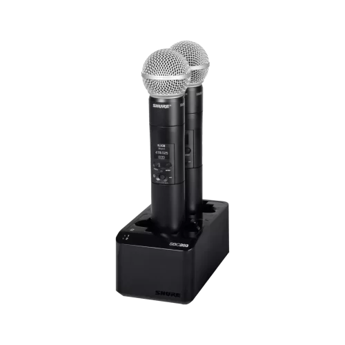 Shure SBC203 Çift Yuvalı Şarj İstasyonu for SLX-D Transmitter için