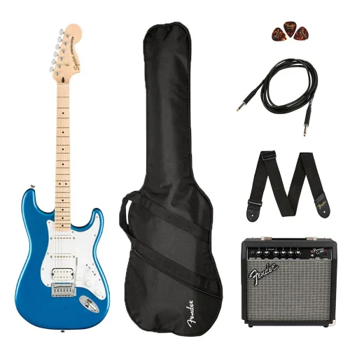 Squier Affinity Strat HSS Frontman 15G Amp Lake Placid Blue Elektro Gitar Seti