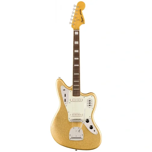 Squier FSR Classic Vibe 70s Jaguar Laurel Klavye Gold Sparkle Elektro Gitar