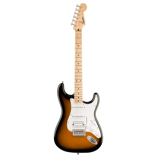 Squier FSR Sonic Stratocaster Elektro Gitar, Sunburst 2 ton, HSS Akçaağaç Klavye WPG