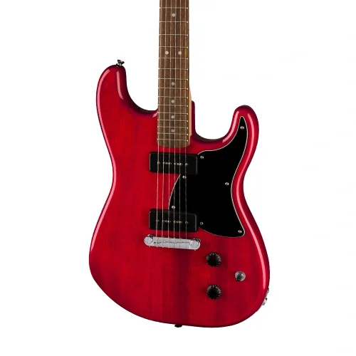 Squier Paranormal Strat-O-Sonic Laurel Klavye BPG Crimson Red Transparent Elektro Gitar