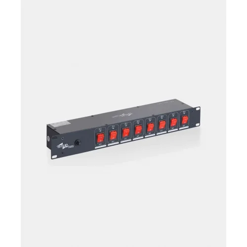 SM-011B 8 CH. Switchbox 15A Işık Anahtarlayıcı, Panel Schukko Tip Grup Priz, 19 Rack Kabinet uyumlu