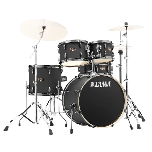 TAMA IP50H6WBN-BOB Imperialstar Blacked Out Black 5 Parça (20B/10T/12T/14F/14S) Aksamlı Akustik Davul Seti