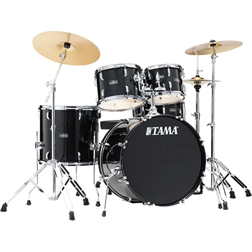 TAMA ST50H6C-BNS Stagestar Black Night Sparkle 5 Parça (20B/10T/12T/14F/14S) Aksamlı ve Zilli Akustik Davul Seti