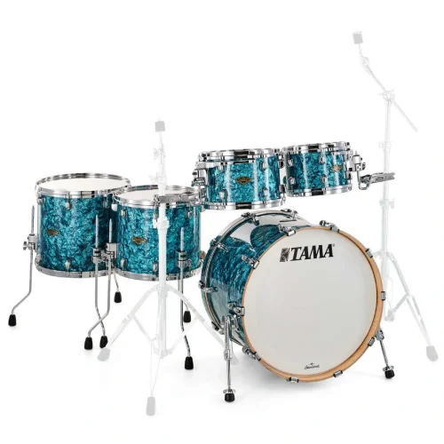 TAMA WBR52RZS-TQP - Starclassic Walnut/Birch Turquoise Pearl 5 Parça (22B/10T/12T/14F/16F) Akustik Davul Seti