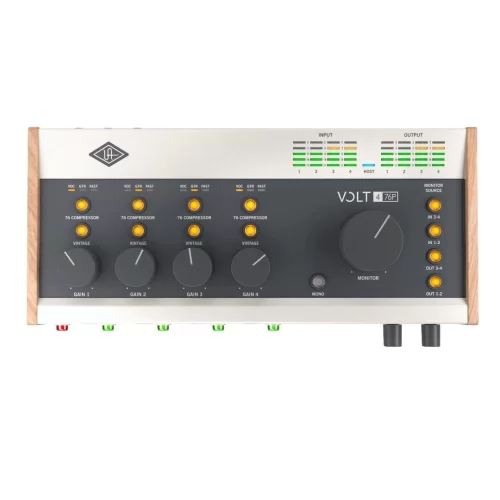 Universal Audio Volt 476P Yeni nesil 24-bit / 192 kHz, 4-Giriş / 4-Çıkış, 4 Mikrofon preamp, 610 MicPre ve 1176 Compressor Modellemeli, USB-C Ses Kartı