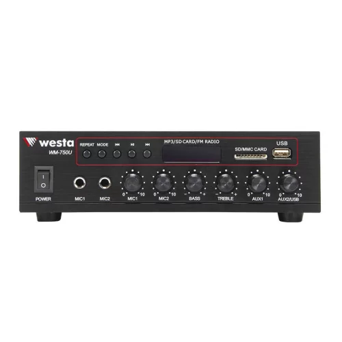 WESTA WM-750U 80W/100V-8-ohm Mini Amplifikatör, 220V/AC